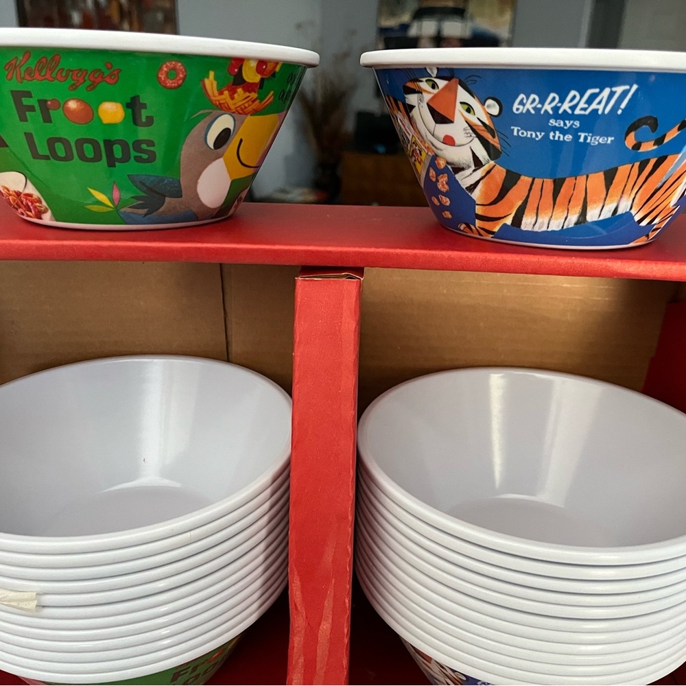Kelloggs cereal melamine bowls, $4 EACH